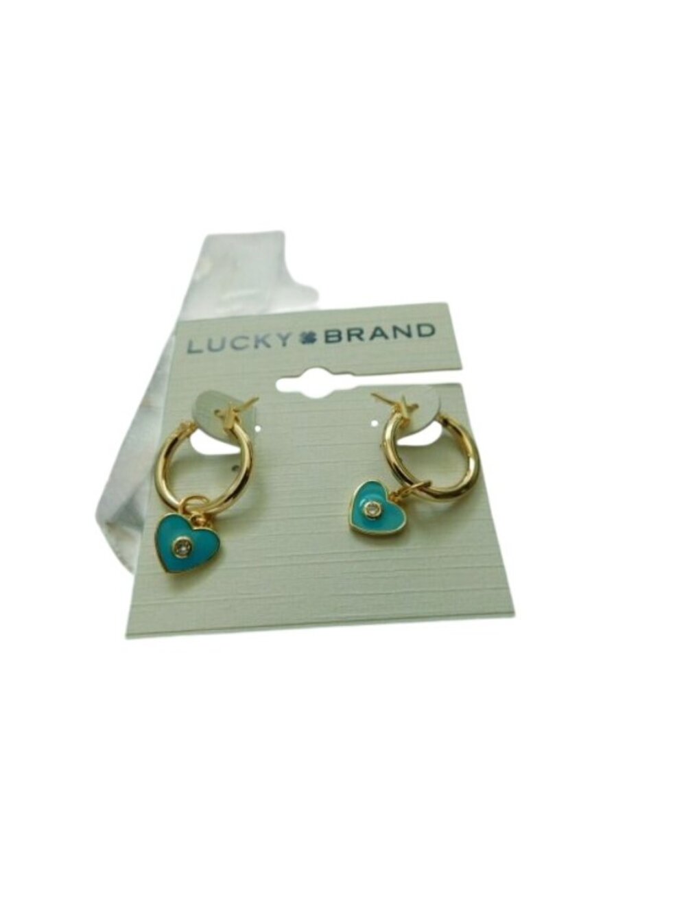 Lucky Brand Gold Hood earrings with Semi Precious Accents NWT $39
